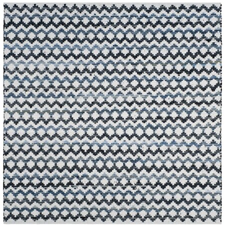 Safavieh Montauk Square Area Rug Ivory Blue & Black - 4 x 4 ft. MTK120A-4SQ